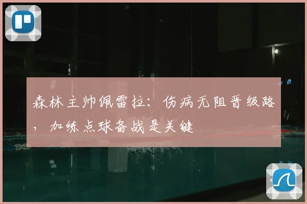 森林主帅佩雷拉：伤病无阻晋级路，加练点球备战是关键